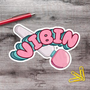 2"-6" Funny Vibin Sticker Feminist Sticker 1–250 Count Vinyl Sticker Pack Slang Adult Mature Sticker Pastel Good Vibes Bumper Sticker