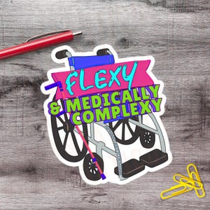 2&quot;-6&quot; Funny Wheelchair Sticker Flexy Disabled Sticker 1–250 Count Vinyl Sticker Pack Chronic Illness Hidden Disability Ehlers Danlos Gift