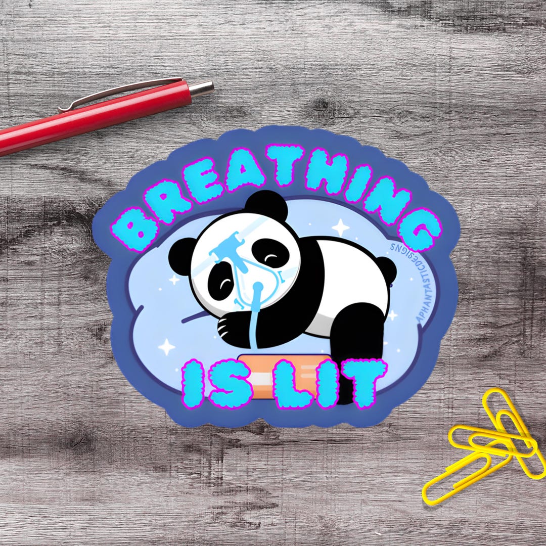 2-6 Inch Funny CPAP Panda Sleep Apnea C-PAP OSA Decal | Vinyl Sticker ...