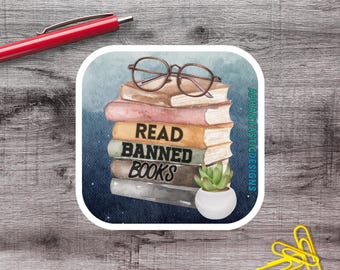 Read Banned Books Protest Vinyl Sticker | 1–75 Count