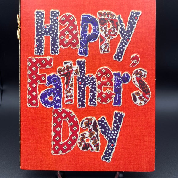 Vintage 1960's Hallmark Father's Day Card Unused with Kitschy 60's Patchwork Design