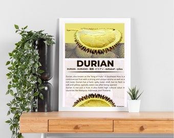 Durian Wall Art Print for Interior | Digital Prints Poster Art Illustration | Instant Download