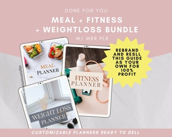 Wellness Essentials Set: Meal Planning Tools & Fitness Tracker - Editable A4 PLR/MMR