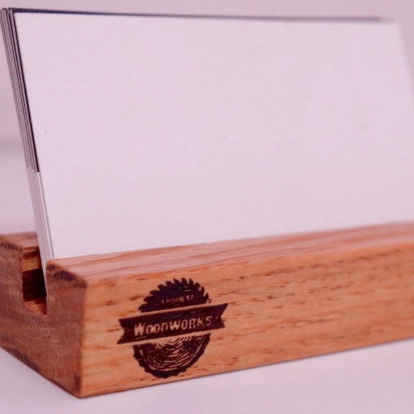 Wooden Business Card Holder - Laser Engraved Wood Business card holder, Wood card holder