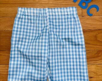 Blue and White Checkered Baby Pants