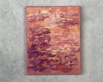 Velvet sunset... Original acrylic sunset landscape painting on canvas