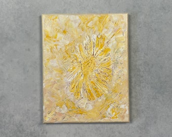 Sunny flower... Original acrylic flower painting on canvas