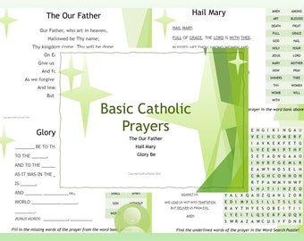 Basic Catholic Prayers Activity Collection ~ The Our Father, Hail Mary and Glory Be