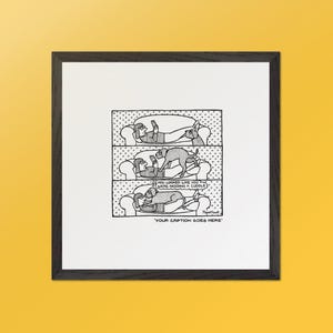 You Looked Like You Were Needing A Cuddle - Off the Leash Cartoons. Customizable Wooden Framed Print by Rupert Fawcett.