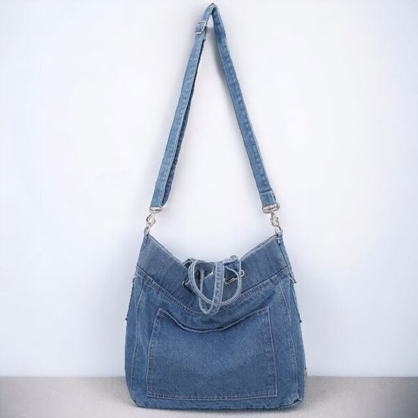 Denim taschen, Jeans taschen, Reisetaschen, College Taschen, trendy, stilvoll, modisch, Geldbörsen, Geschenk für sie, Mutter, Freundin, langlebig, Crossbody