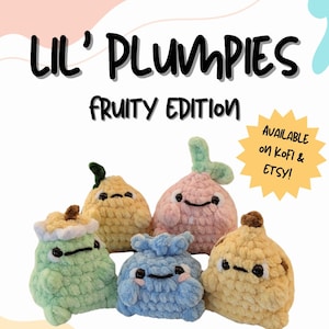 Fruit  Crochet Pattern Bundle - Digital Download, Lemon, Banana, Strawberry, Pear, & Blueberry Crochet Patterns, Great for Markets, Low Sew