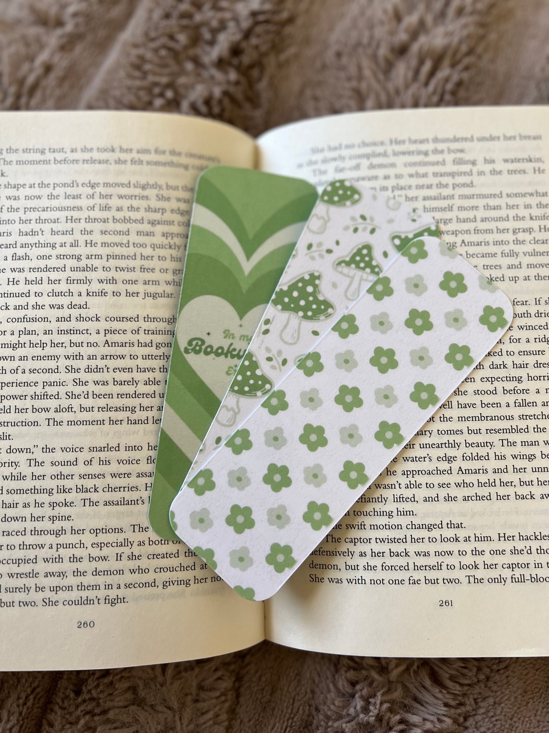 Bookmarks Cute Bookmarks Green Bookmarks Trendy Bookmarks Flower ...