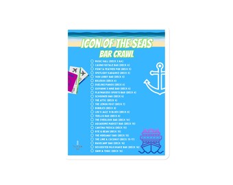 Icon of the Seas Bar Crawl Magnet | Cruise Door Decoration, Cabin Tracker