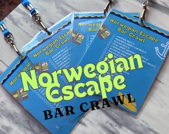 NCL Norwegian Escape Bar Crawl Lanyard – Cruise Ship Bar Tour Passport