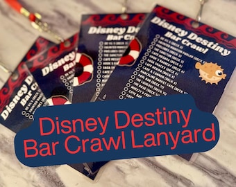 Sip, Sail, Repeat! Disney Destiny Bar Crawl Lanyard – Disney Cruise Drink Passport