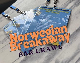 NCL Norwegian Breakaway Bar Crawl-sleutelhanger – paspoort voor cruiseschipbartour