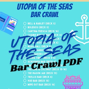 Lista de verificación de rastreo de bares de Utopia of the Seas Descarga digital en PDF