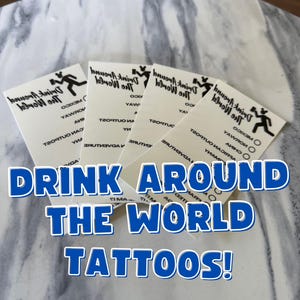 Drink Around The World Temporary Tattoos