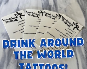 Tatuajes temporales de Drink Around the World / Diversión en el recorrido de bares de EPCOT World Showcase