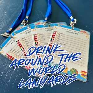 Lista de verificación de bebidas alrededor del mundo Lanyards