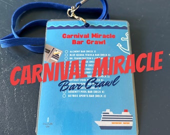 Carnival Miracle Bar Crawl Lanyard – Drink Checklist & Ship Bar Passport