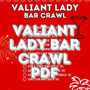 Virgin Voyages Valiant Lady Bar Crawl PDF descargable