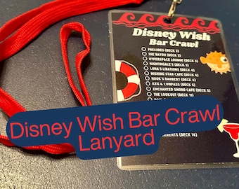 Disney Wish Bar Crawl Checklist Lanyard – Disney Cruise Drink Tracker