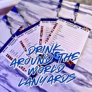 Disney EPCOT Drink around the World Pass + Lanyard | World Showcase Beverage Checkliste