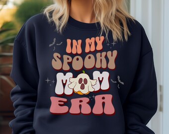 Sweatshirt Halloween moeder, Halloween-sweater, In My Spooky Momma Era-sweatshirt, Spooky Mama-sweater, Ghost-sweater, spookachtig seizoen