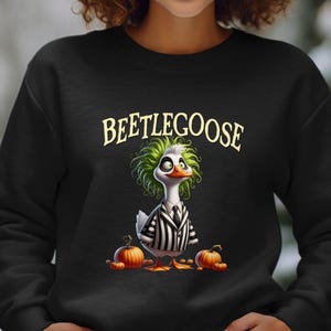Beetlejuice Halloween Sweatshirt, Beetlegoose Sweatshirt, Spooky Gift, Retro Style, Perfect for Fall, It's Showtime Beetlejuice Sweatshirt