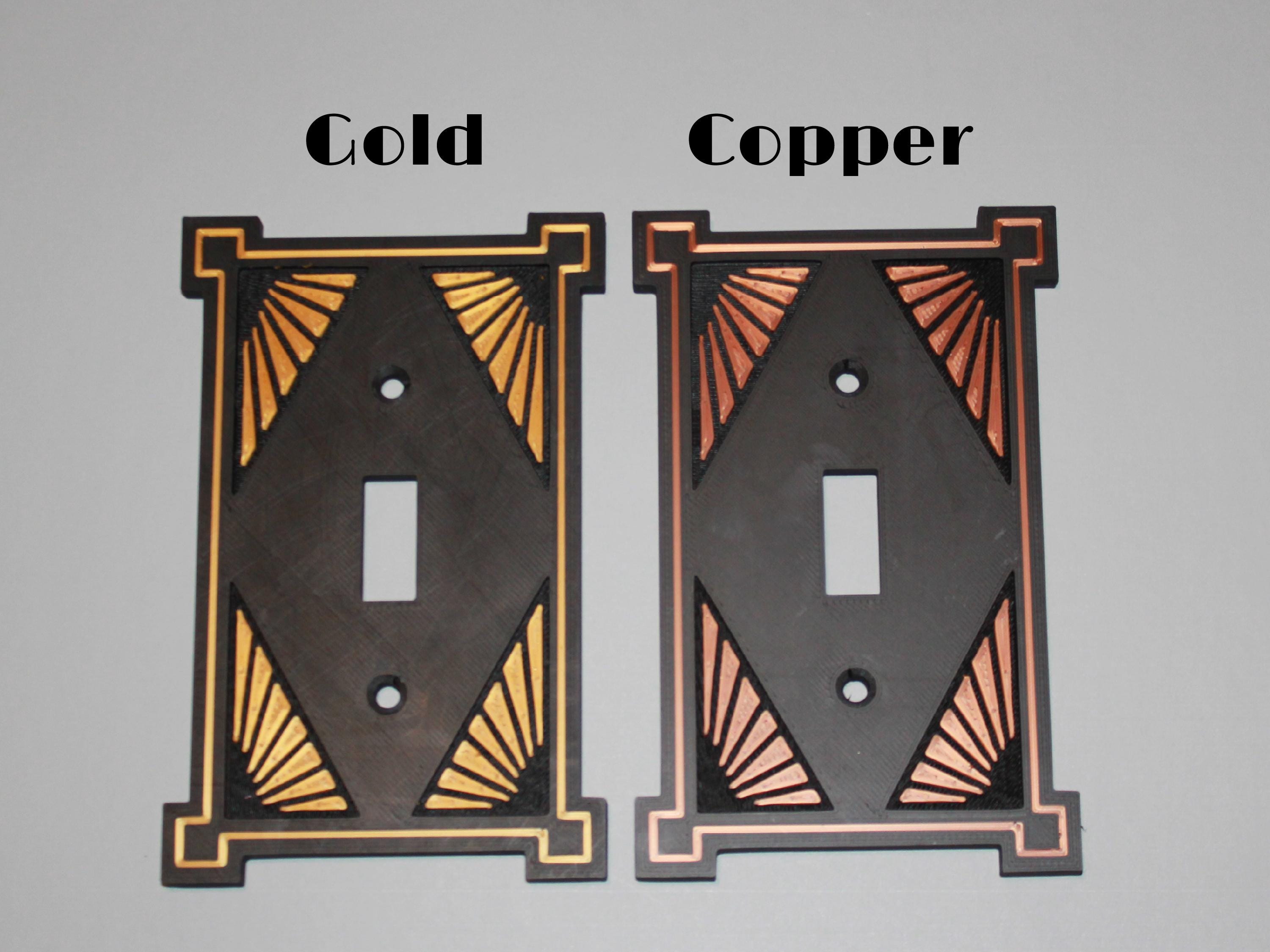 Art Deco-Inspired Light Switch Cover | Outlet Cover Edge Sunburst/Fan Detail