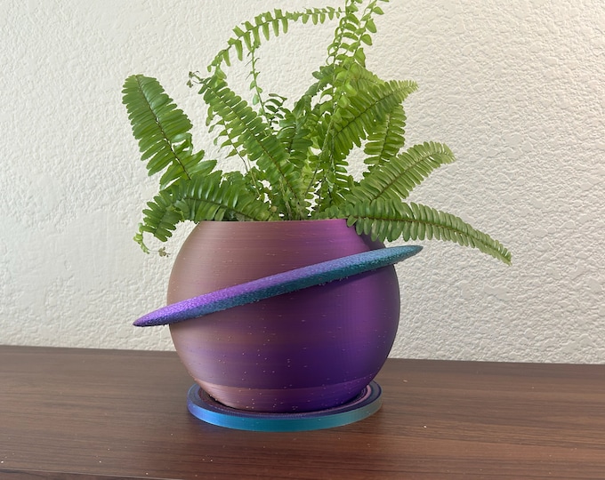 Large Planet Planter | Unique Cosmic Pot | Dreamy Celestial Plant Pot | Space Planetary Planter
