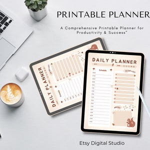 Daily Planner || Productivity planner printable || Daily planner template printable || Schedule printable