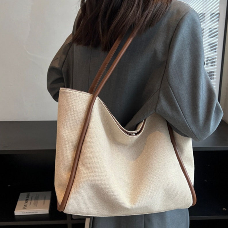 Large size canvas bag, Oversize tote bag, hand bag, handbags for women, canvas bags, shoulder bag, tote bag zdjęcie 4