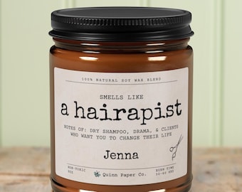 Funny Hair Stylist Personalized Candle Gift For Hairdresser Custom Name Hairstylist Candle Cosmetologist Stylist Appreciation Gift Idea Her