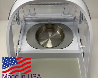 Tigela grande e rasa em aço inoxidável com acabamento WhiskerComfort | Compatível com os alimentadores SureFeed® Connect e Original