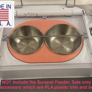 Plastic Trim Holder + 4 stainless-steel medium bowls and 4 small bowls for SureFeed Microchip Pet Feeder