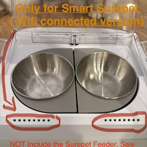 Plastic Trim Holder + 4 stainless-steel medium bowls for WIFI Smart Connect SureFeed Microchip Pet Feeder
