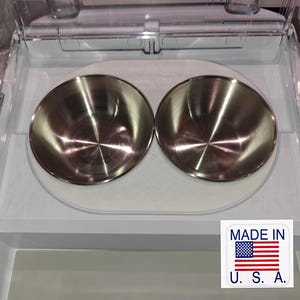 Comedero para mascotas SureFeed: borde impreso en 3D, acero inoxidable (100/130 ml) - Fabricado en EE. UU.