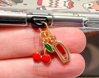 Cherry Kindle Charm, Personalized Initial USB-C Dust Plug