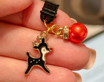 Reindeer USB-C Kindle Charm, Holiday Dust Plug, Bookish Gift