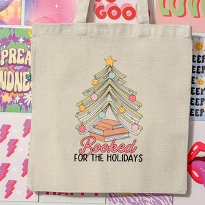 Book Canvas tote bag, Holiday Book bags, Reader totes, Book Lover Gift, Reusable Literary Shopper, Bookworm gifts, bookish tote for women