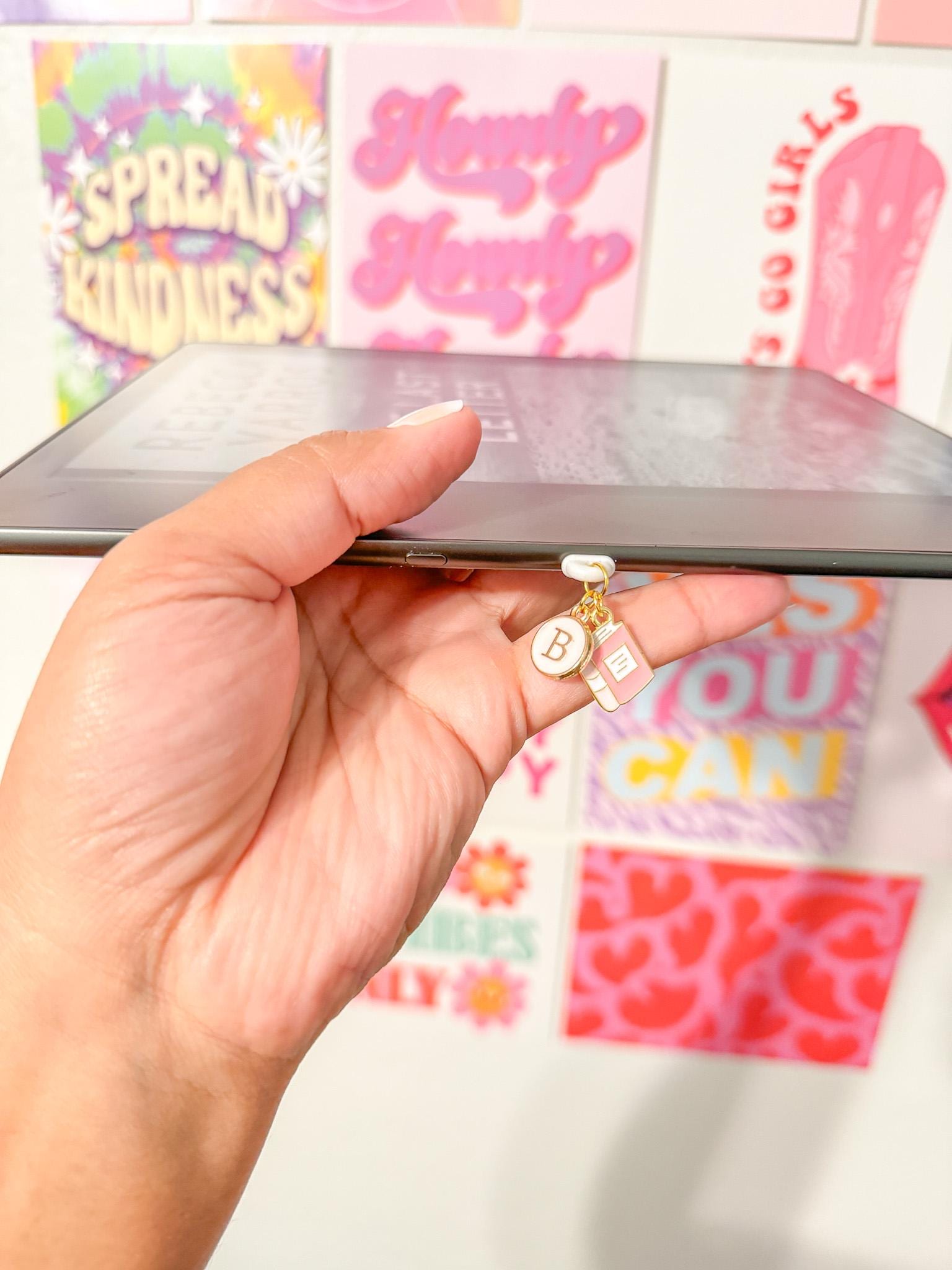 Kindle Charm, USB-C Dust Cover Charm, Kindle Accessories, Bookish Gifts, Mini Keychain, Phone Charm, Cute Tech Accessory, iPhone Dust Plug