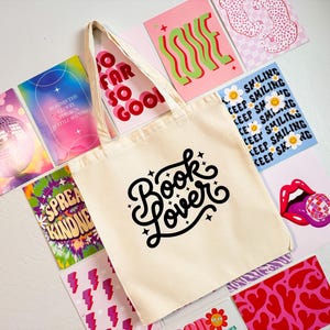 Book Lover Tote Bag – BookTok Reader Aesthetic Canvas Tote for Bookworms, Library Trips & Book Club Gifts