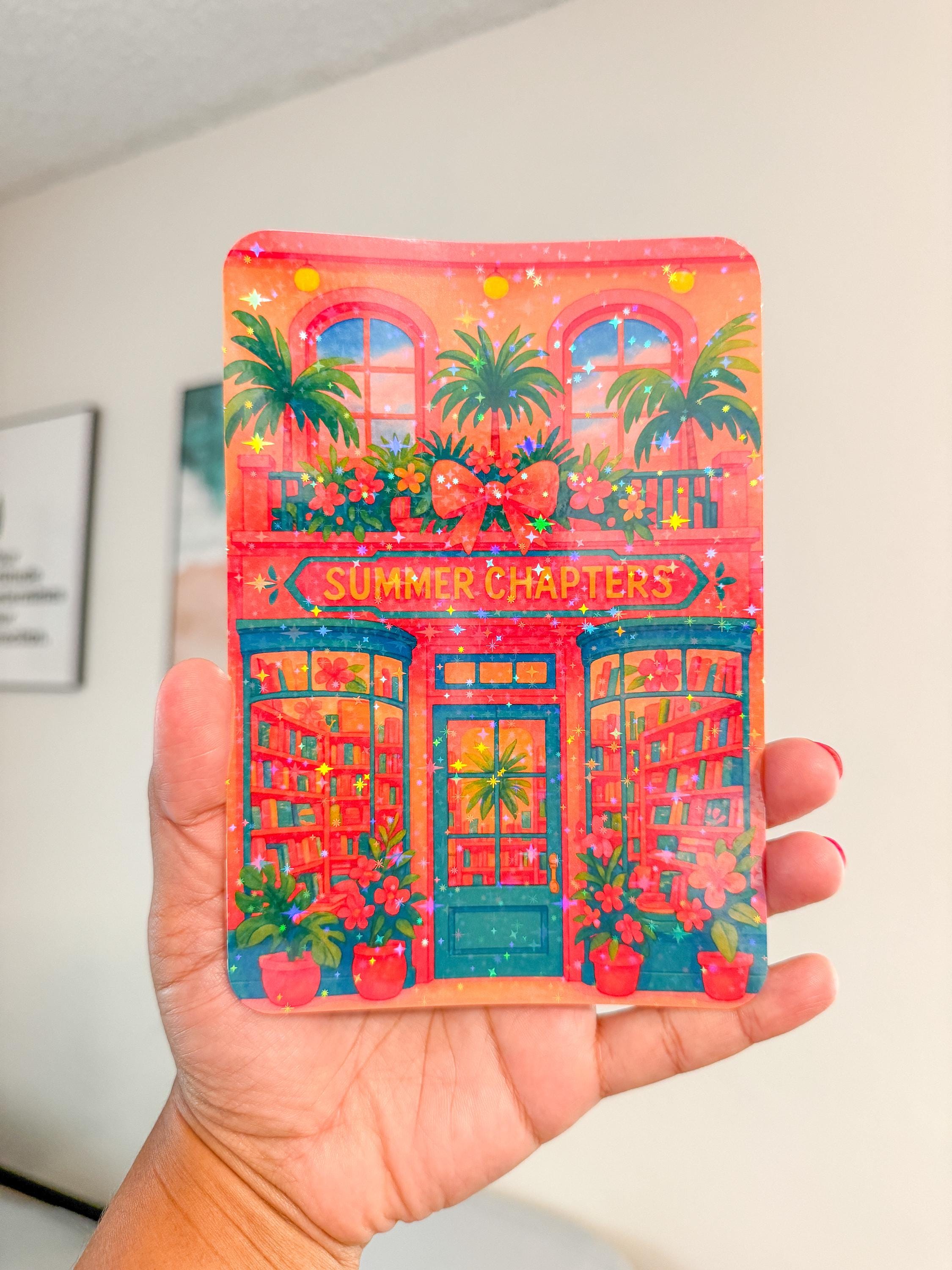 Summer Bookstore Kindle Insert, Tropical Book store Kindle Inserts, Kindle Inserts, Holographic Kindle Skin, Insert for Kindle Clear Case