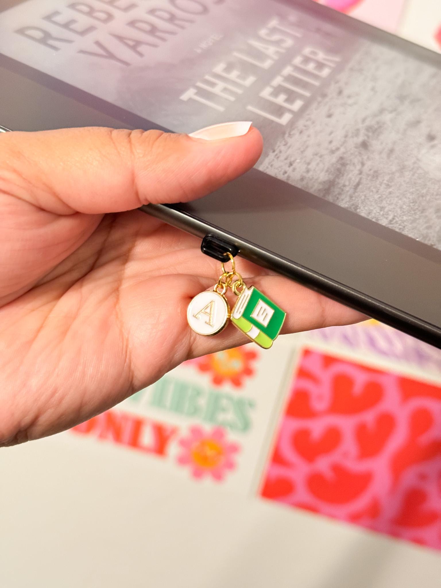 Kindle Charm, USB-C Dust Cover Charm, Kindle Accessories, Bookish Gifts, Mini Keychain, Phone Charm, Cute Tech Accessory, iPhone Dust Plug