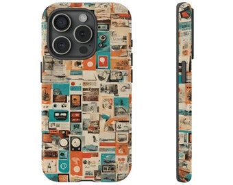 Coque de portable rétro vintage, coque de portable collage, iPhone 15 14 13 12 11 Pro Max 8 Plus X, cadeaux fête des mères Samsung Galaxy S23 S22 S20 Ultra