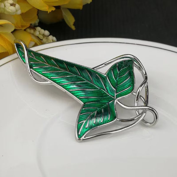 Leaves of Lorien pin, high quality version, lotr leaf brooch