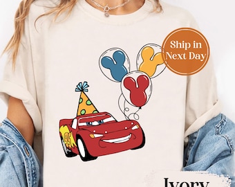 Sudadera de cumpleaños de Rayo McQueen para niño, camiseta infantil de Disney Cars, camiseta con el nombre McQueen, regalo de cumpleaños de Disney Pixar Car 10262041