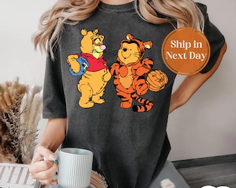 Trick or Treat Pooh and Tigger Shirt,Winnie The Pooh Halloween Shirt,Mickey Not So Scary Halloween Party, Disney Halloween Trip Tee 10262075